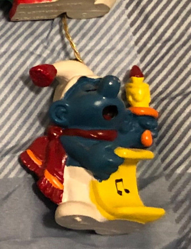 Smurf puffo con candela natale - smurf,