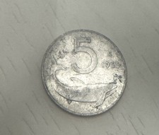 moneta da 5 lire del 1955 con