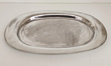 Vassoio Piatto da Portata Grande in Acciaio Vintage Punzonato cm 50x32 Usato