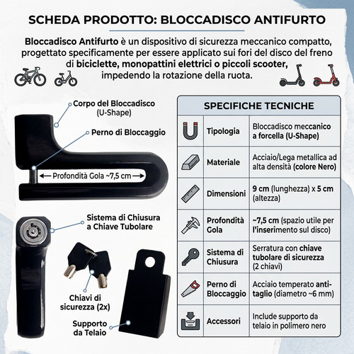 Bloccadisco per moto - per, bici