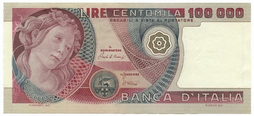 100000 lire banca - lire,
