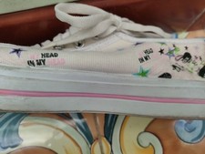 Converse basse rosa fantasia graffiti taglia 39