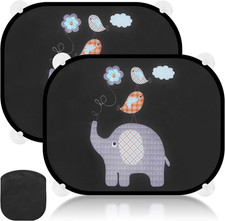 Tendine Parasole Auto Bambini, 2 Pezzi Parasole Auto Bambini Anti-Uv Con 8 Vento