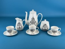 Ceramica Laveno Tris Da Caffè Anni ‘50 Servizio 3 Tazze Rara Decorazione