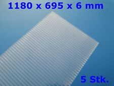 5 Pannelli In Policarbonato Trasparente 1180 X 695 X 6 Mm Per Serra E Semenzaio