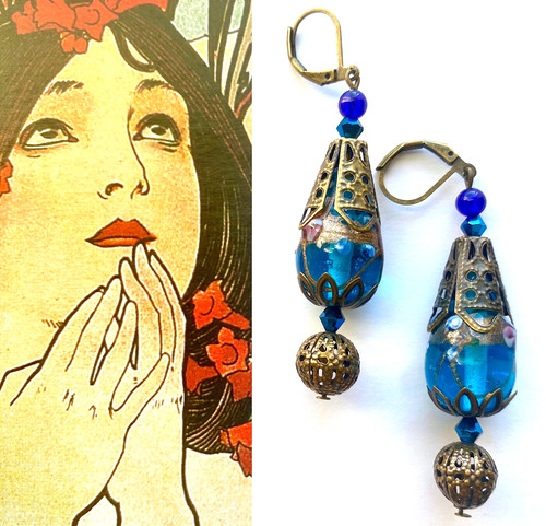 Orecchini stile vintage fatti - orecchini,