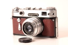 CLA ZORKI revisionata Зоркий 6 rosso URSS fotocamera pellicola 35 mm obiettivo Industar-50 3,5/50 mm