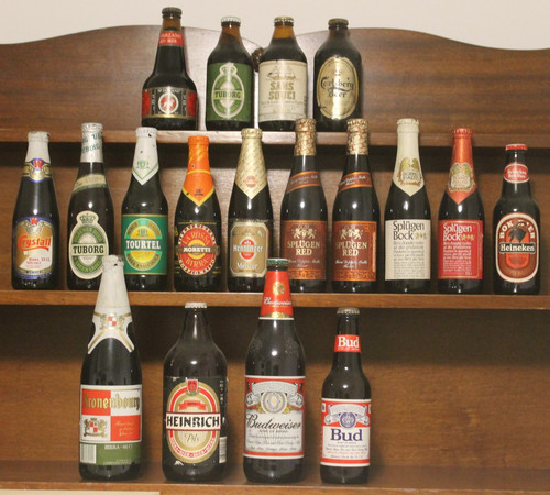 Bottiglie birra piene vintage - bottiglie,