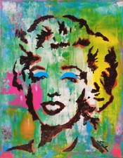 After Marylin Monroe acrylic On Canvas 24x30 cm Roberto Scala Not Boetti Or...
