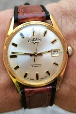 Orologio Vulcain automatico anni 60 vintage watch swiss made clock gold plated