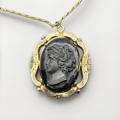 Collana cammeo nero vintage