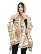 Poncho mantella in lana con