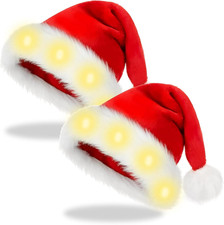 Cappellino Di Natale Con Luci,Cappello Di Natale,Cappello Babbo Natale Peluche p
