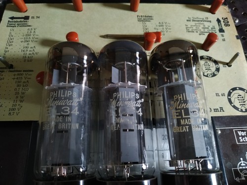 El34 philips miniwatt - 3x,