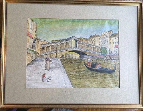 Quadro scena canale - di, venezia