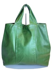 Borsa tote PRADA pelle verde