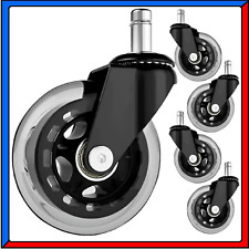 Set 5 Ruote per Sedia con Rotelle da Ufficio Poltrona Girevole Ricambio Perno