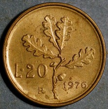 Italia 20 Lire 1976 KM# 97