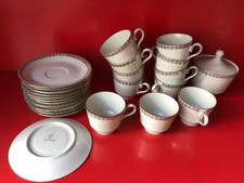 SET 12 TAZZINE CAFFÈ SCHIRNDING BAVARIA ZUCCHERIERA  VINTAGE FILO ORO COLLEZIONE