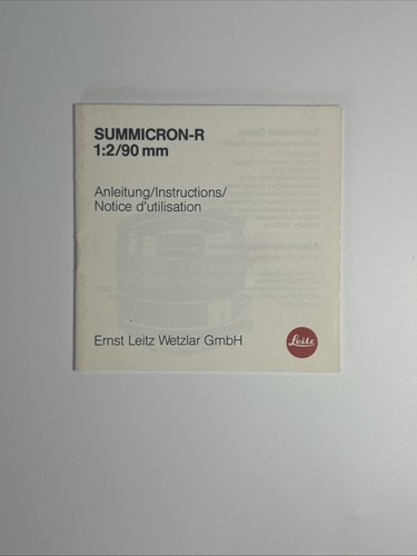 Istruzioni leitz summicron - istruzioni, summicron-r