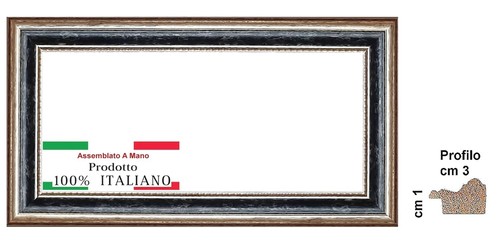 Cornice legno argento con - in,