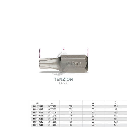 Inserto torx attacco esagonale - torx,