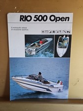 Motoscafo Sportivo Rio 500 Open Depliant Scheda Tecnica Originale D'epoca 