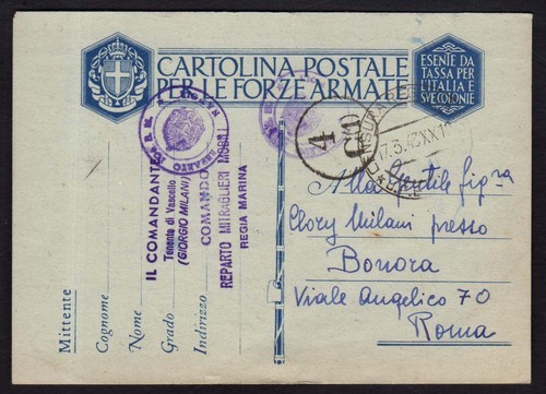 Posta militare 1943 franchigia - posta,