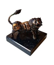 *HH* Statua Scultura Bronzo Leone Medhat Shafik Egitto Cane Foo Statue Lion Dog