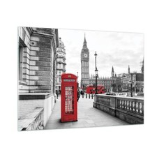 Quadro su Vetro 100x70cm Capannone Telefono Londra Stampe Moderni Murale