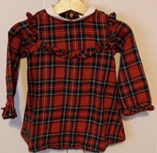 Vestito abito girl 6/9 mesi 68 cm neonata bambina Prenatal rosso scozzese comodo