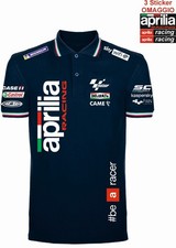 Polo APRILIA Racing, italia MotoGP, + 3 adesivi in omaggio, Replica, unisex,