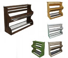 Piattaia in legno e scolapiatti acciaio inox credenza da parete piatti bicchieri