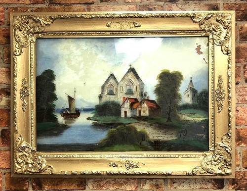 Bel dipinto antico - antico, vetro
