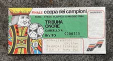 biglietto ROMA vs LIVERPOOL 30/05/84  finale Coppa dei Campioni TRIBUNA D'ONORE