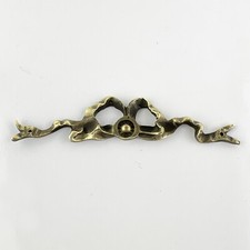 Antica Cimasa d'epoca in bronzo fregio fiocco per mobile accessori ferramenta 