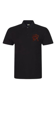 Polo nera ricamata fox - polo,