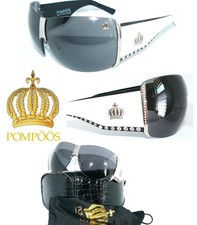 HARALD GLÖCKLER OCCHIALI DA SOLE NERO BIANCO BLU CORONA POMPOSA OCCHIALI DA VISTA DONNA ASTUCCIO