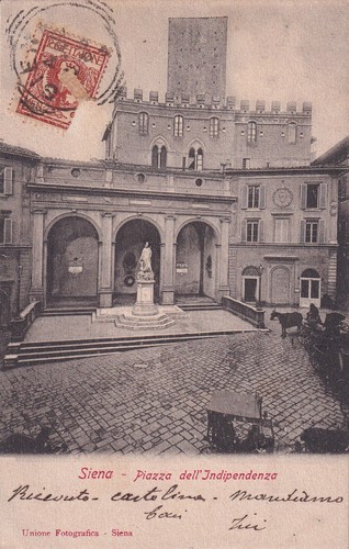 Siena palio cartolina piazza - cartolina,