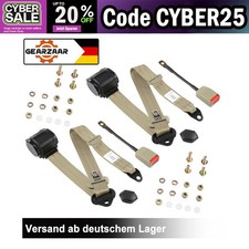 2x 3 punti cintura di sicurezza cintura automatica frusta prova elettrica universale beige