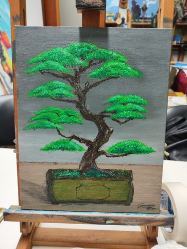 Bonsai dipinto artistico - bonsai,
