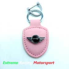 PORTACHIAVI IN ECOPELLE COLORE ROSA LOGO METALLICO MINI COOPER
