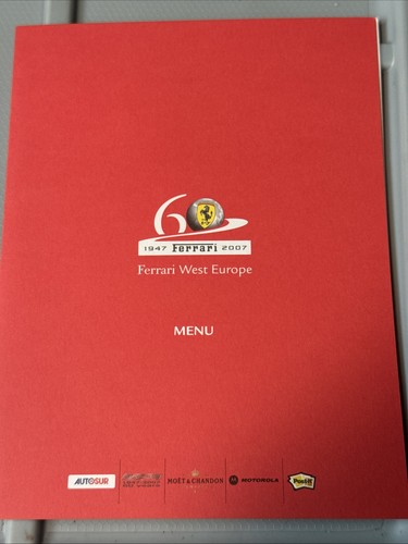 Menù pranzo ferrari - ferrari, 60°