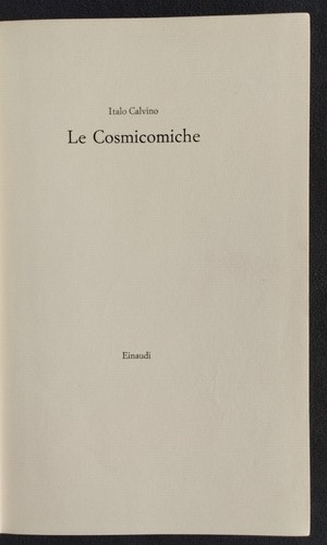 Cosmicomiche italo - le,