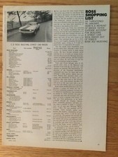 Mustang56 articolo 1970 Ford Boss Mustang Street Car/Racer lista della spesa 4/1970 1