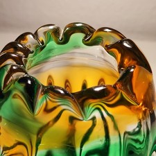 Vaso a coste in vetro di