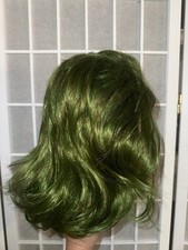 Parrucca verde Joker pazzo clown cosplay adulto con trucco nuova corta riccia