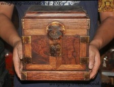 Vecchia dinastia cinese cinese Huanghuali legno intagliato a mano cassetto portaoggetti
