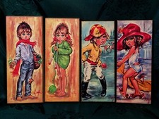 Idylle Falconi AKA Jolylle 4 Vintage BOYS & GIRLS Wide Eyes Art '60 - '70 Kitsch