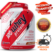 Whey Protein 100% Proteine Siero del Latte - Isolate Concentrate Idrolizzate 2Kg